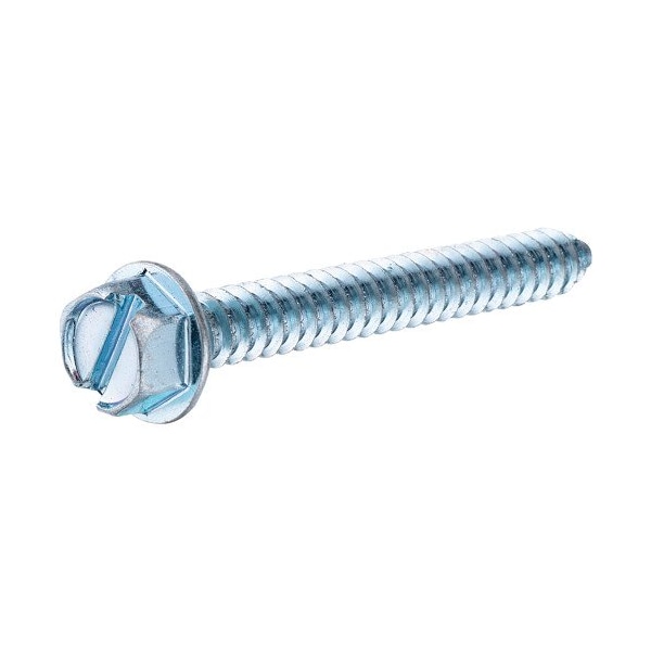 Hillman Sheet Metal Screw, #14 x 1 in, Zinc Plated Steel Flange Hex Head Slotted Drive, 10 PK 5352 - main